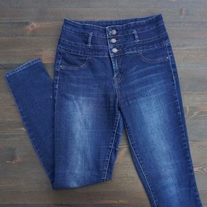 Refuge High Waisted Dark Blue Denim Jeans